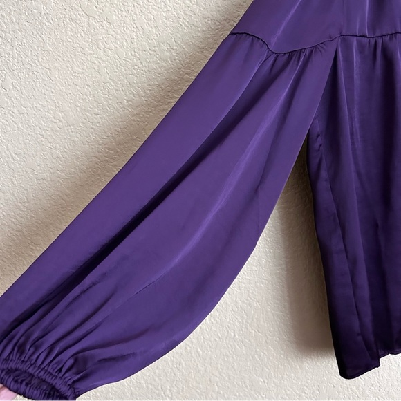 Vince Camuto Purple Billowy Long Sleeve Blouse - Picture 3 of 9